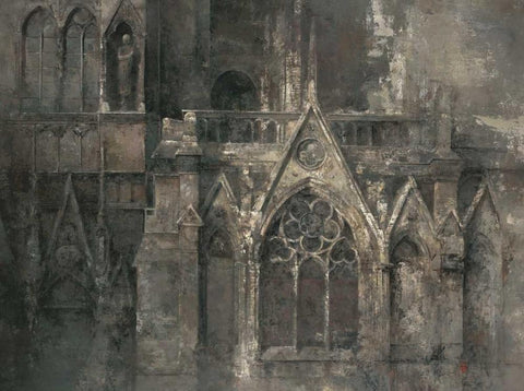 Gothic Language White Modern Wood Framed Art Print with Double Matting by Hak, Chiu Tak