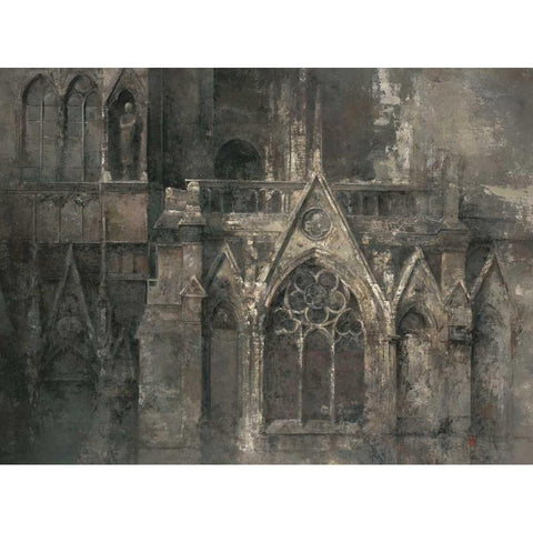 Gothic Language Gold Ornate Wood Framed Art Print with Double Matting by Hak, Chiu Tak