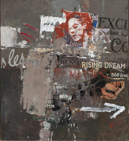 Graffiti Language Black Ornate Wood Framed Art Print with Double Matting by Hak, Chiu Tak