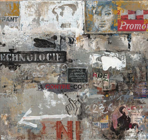 Urban Language Black Ornate Wood Framed Art Print with Double Matting by Hak, Chiu Tak