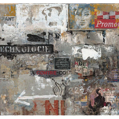 Urban Language Black Modern Wood Framed Art Print with Double Matting by Hak, Chiu Tak