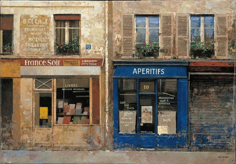 Aperitifs White Modern Wood Framed Art Print with Double Matting by Hak, Chiu Tak