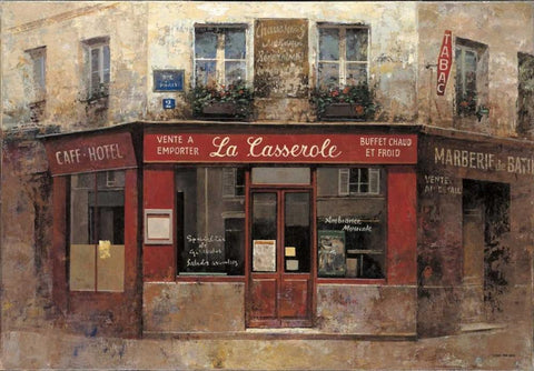 La Cassarole Black Ornate Wood Framed Art Print with Double Matting by Hak, Chiu Tak