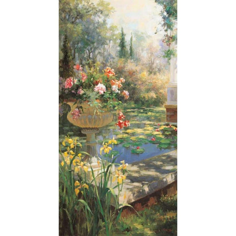 The Lily Garden Black Modern Wood Framed Art Print with Double Matting by Oxley, Vail
