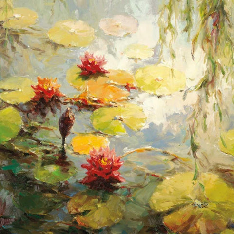 Still Reflections Black Ornate Wood Framed Art Print with Double Matting by Oxley, Vail