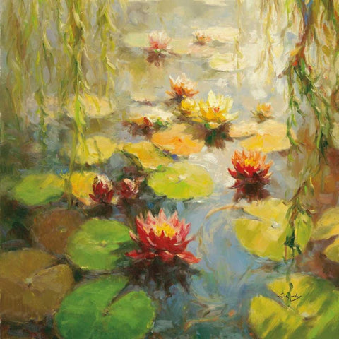 Calm Reflections Black Modern Wood Framed Art Print by Oxley, Vail