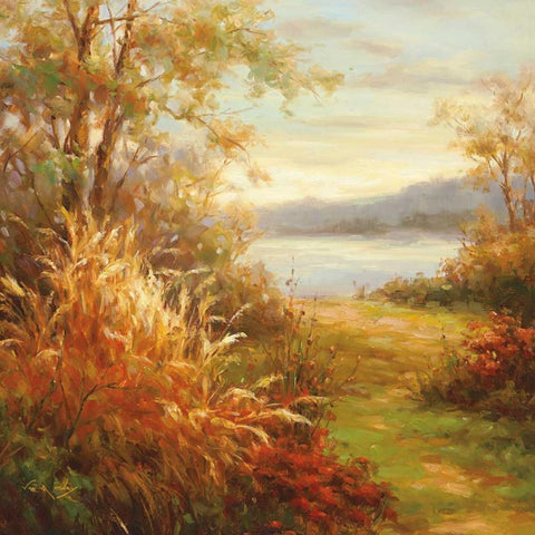 Natures Pathway Black Modern Wood Framed Art Print by Oxley, Vail