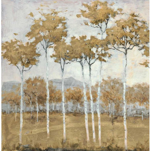 Autumns Gold 1 White Modern Wood Framed Art Print by Schultz McGannon