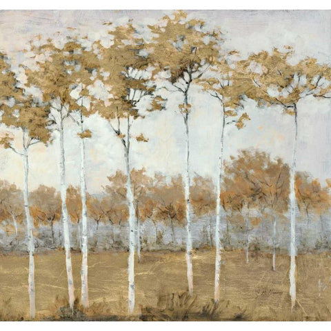 Autumns Gold 2 White Modern Wood Framed Art Print by Schultz McGannon