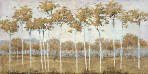 Autumns Golden Vista White Modern Wood Framed Art Print with Double Matting by Schultz McGannon