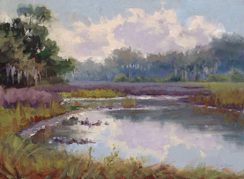 Countryside Hues White Modern Wood Framed Art Print with Double Matting by Schultz-McGannon, Jill