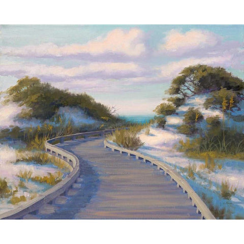 Boardwalk at The Beach Gold Ornate Wood Framed Art Print with Double Matting by McGannon, Jill Schultz