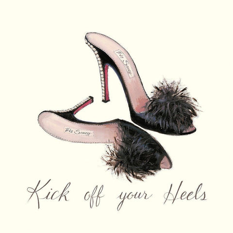 KICK OFF YOUR HEELS Black Modern Wood Framed Art Print with Double Matting by Adams, Emily