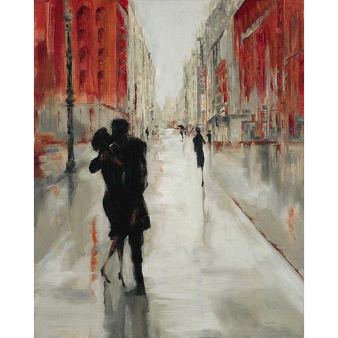 City Romance Black Modern Wood Framed Art Print with Double Matting by Lehman, Laurel