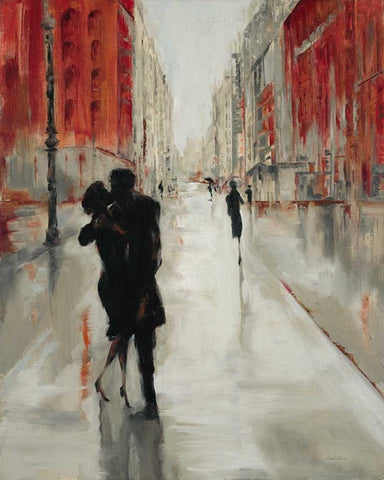 City Romance White Modern Wood Framed Art Print with Double Matting by Lehman, Laurel