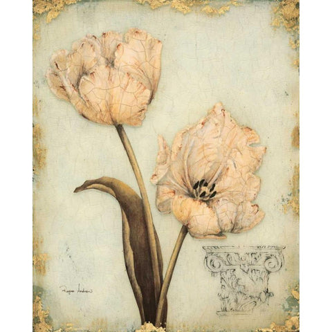 Tulip Recollection White Modern Wood Framed Art Print by Regina Andrew Design