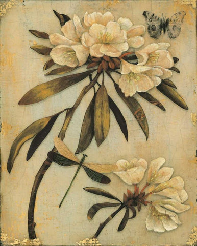 Rhododendron Recollection Black Ornate Wood Framed Art Print with Double Matting by Regina Andrew Design