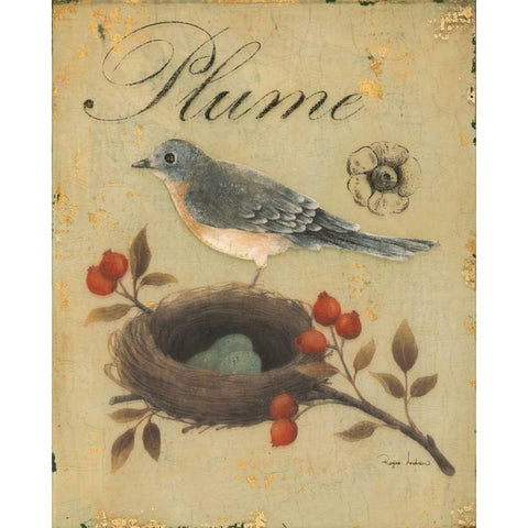 Rosehip Recollection  Black Modern Wood Framed Art Print with Double Matting by Regina Andrew Design