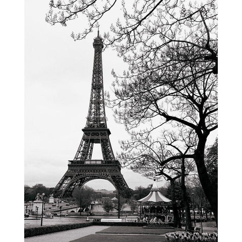 Summer - La Tour Eiffel White Modern Wood Framed Art Print by Vandenack