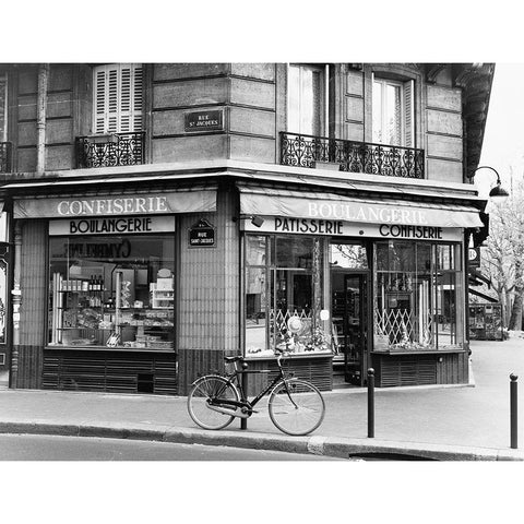 Rue St. Jaques Gold Ornate Wood Framed Art Print with Double Matting by Vandenack