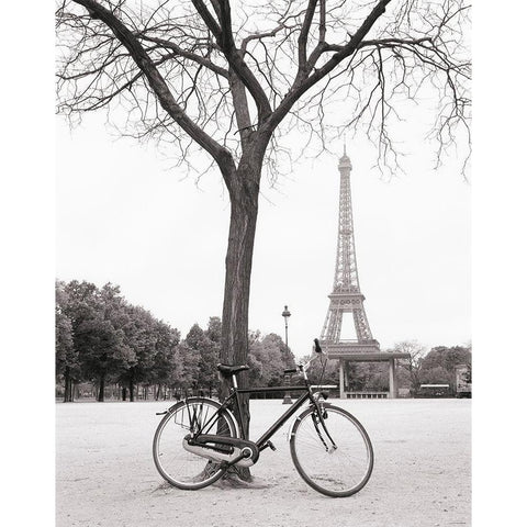Ride To The Tower Black Modern Wood Framed Art Print with Double Matting by Vandenack