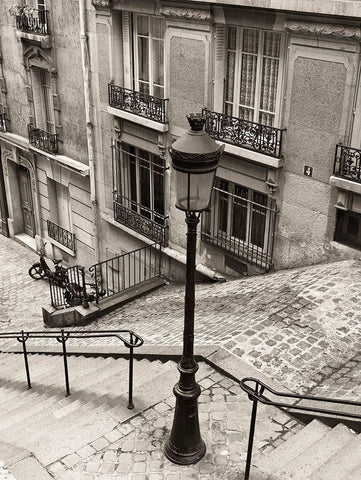 Quatre, Montmartre Black Ornate Wood Framed Art Print with Double Matting by Vandenack