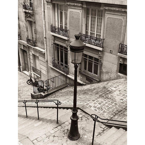 Quatre, Montmartre Black Modern Wood Framed Art Print with Double Matting by Vandenack