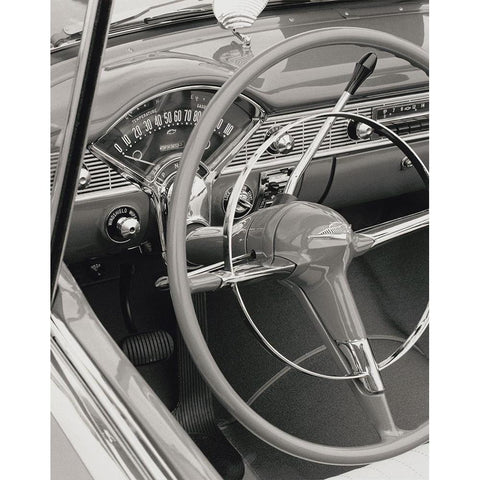 At The Wheel Black Modern Wood Framed Art Print with Double Matting by Vandenack