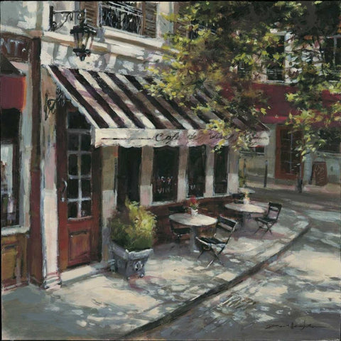 Wine Cafe Black Ornate Wood Framed Art Print with Double Matting by Heighton, Brent