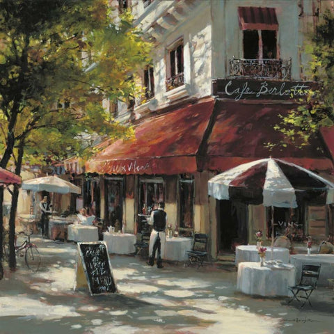 Cafe Berlotti Black Modern Wood Framed Art Print with Double Matting by Heighton, Brent