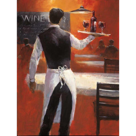 Wine Bar White Modern Wood Framed Art Print by Heighton, Brent