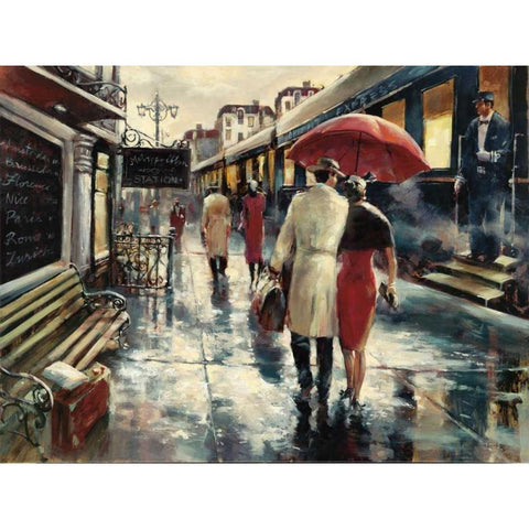 Metropolitan Station Gold Ornate Wood Framed Art Print with Double Matting by Heighton, Brent