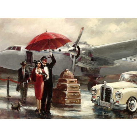 Transcontinental Flight Gold Ornate Wood Framed Art Print with Double Matting by Heighton, Brent