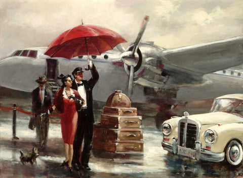 Transcontinental Flight Black Ornate Wood Framed Art Print with Double Matting by Heighton, Brent