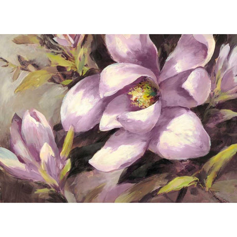 Plum Magnolia Whisper White Modern Wood Framed Art Print by Heighton, Brent