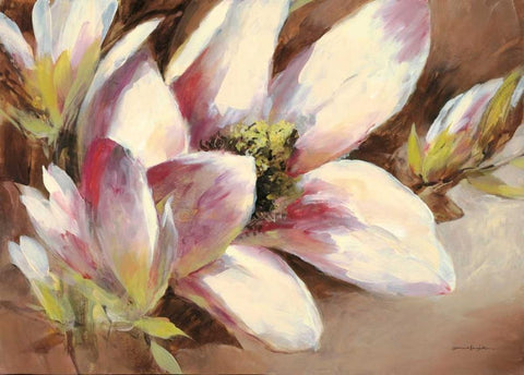 Magnolia Breeze White Modern Wood Framed Art Print with Double Matting by Heighton, Brent