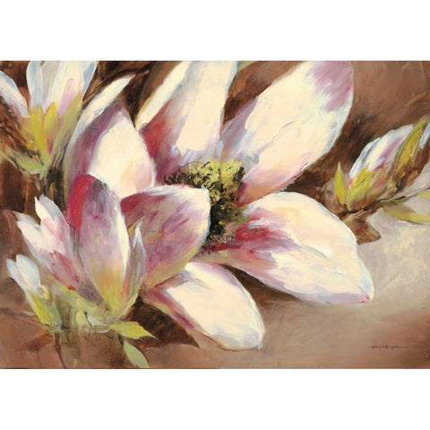 Magnolia Breeze White Modern Wood Framed Art Print by Heighton, Brent