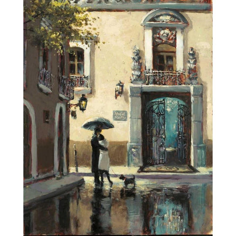 Boulevard Hotel Gold Ornate Wood Framed Art Print with Double Matting by Heighton, Brent