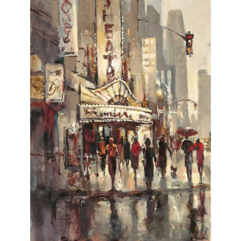 City Scene Black Modern Wood Framed Art Print with Double Matting by Heighton, Brent