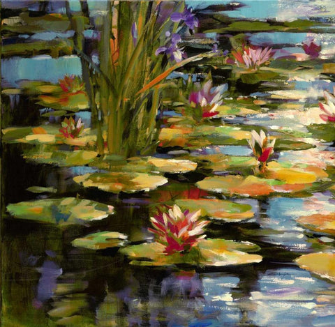 Water Lily  White Modern Wood Framed Art Print with Double Matting by Heighton, Brent