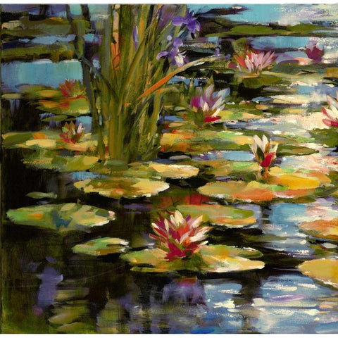 Water Lily  Black Modern Wood Framed Art Print by Heighton, Brent