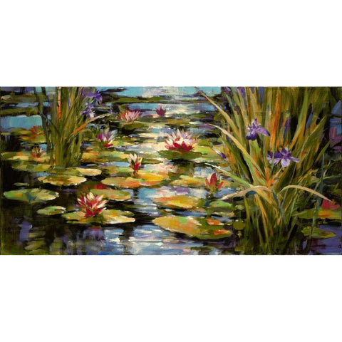 Water Iris Gold Ornate Wood Framed Art Print with Double Matting by Heighton, Brent