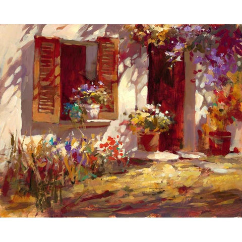 Cottage Window White Modern Wood Framed Art Print by Heighton, Brent