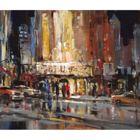 Street Scene Abstract Gold Ornate Wood Framed Art Print with Double Matting by Heighton, Brent