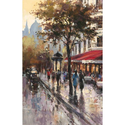 Avenue Des Champs-Elysees 1 White Modern Wood Framed Art Print by Heighton, Brent