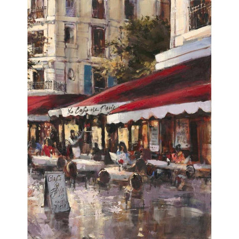 Avenue Des Champs-Elysees 2 Black Modern Wood Framed Art Print by Heighton, Brent