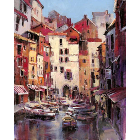 Mediterranean Seaside Holiday 1 Black Modern Wood Framed Art Print with Double Matting by Heighton, Brent