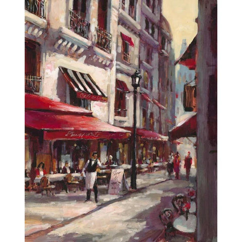 Cafe Marseille White Modern Wood Framed Art Print by Heighton, Brent