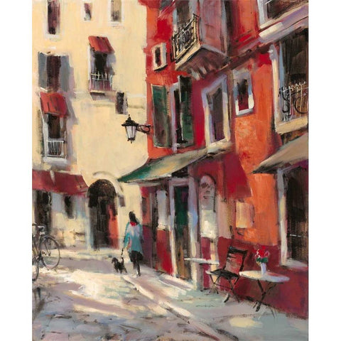 Morning Walk White Modern Wood Framed Art Print by Heighton, Brent