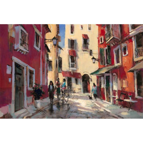 Buon Giorna Bellas Gold Ornate Wood Framed Art Print with Double Matting by Heighton, Brent